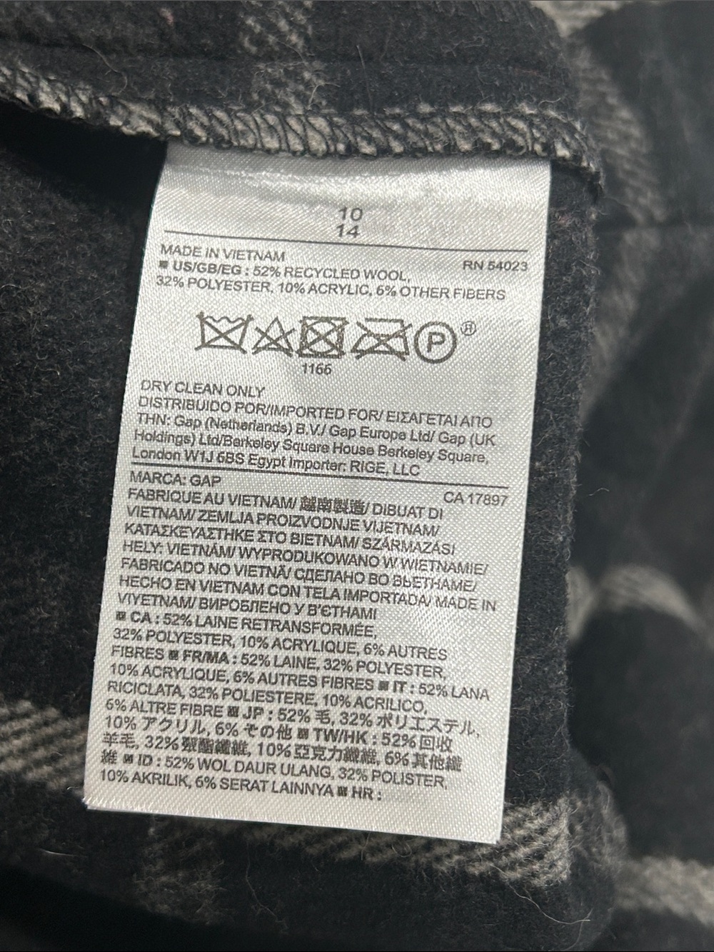 Gap Wool Blend Black Plaid Dark Academia Schoolgirl Mini Skirt - Size 10 - Picture 6 of 6